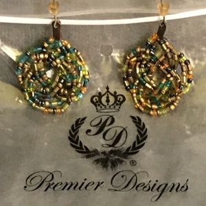 Premier Designs Multicolored Bead Knot Earrings